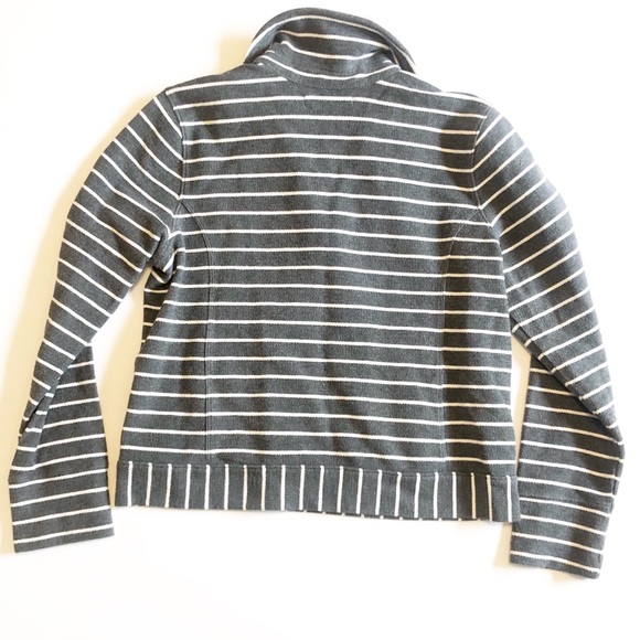 Ann Taylor LOFT grey w/white stripe blazer - Picture 3 of 6